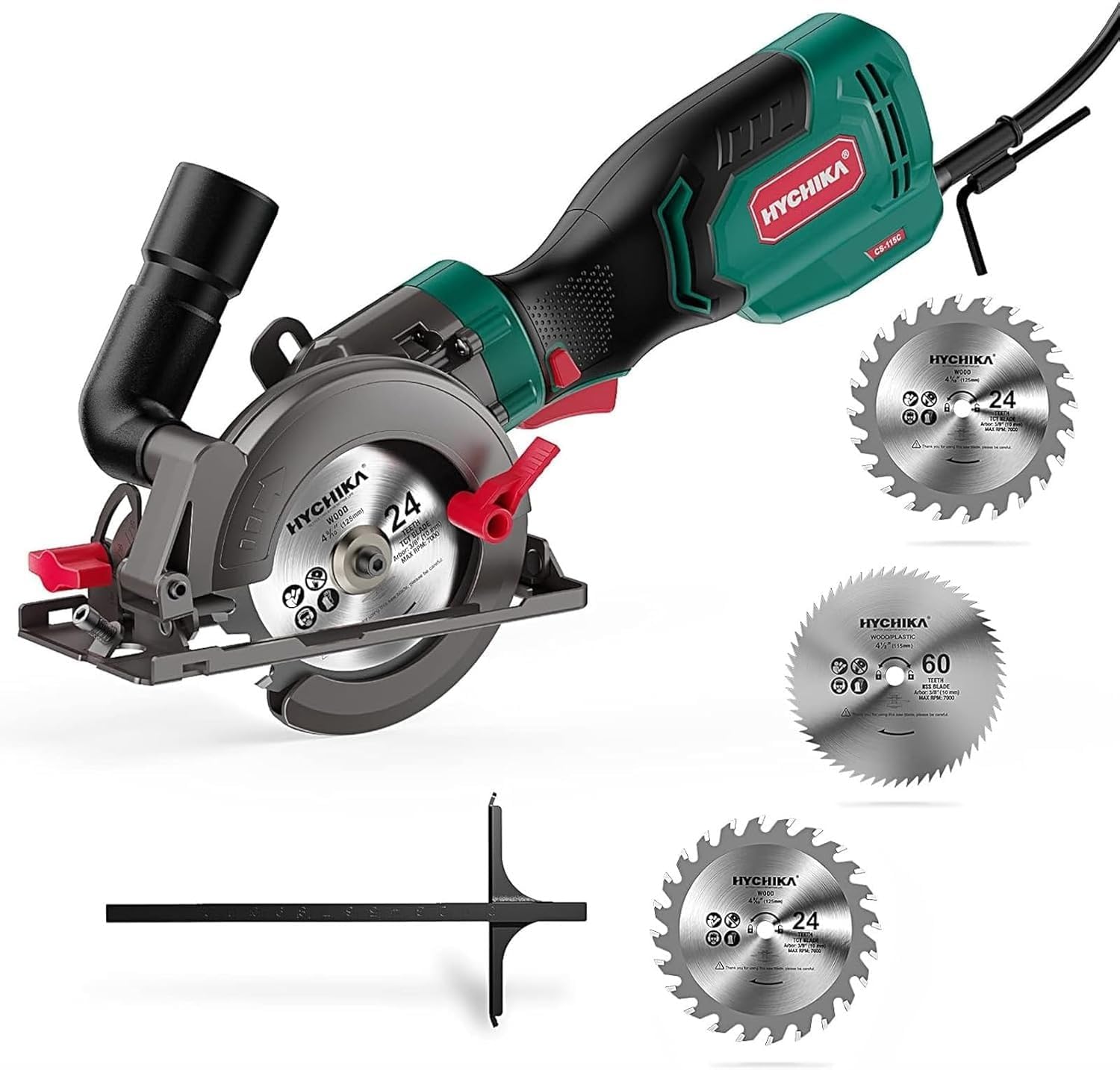 HYCHIKA Heat Gun,Orbital Sander 3.8Amp 450W,6.2A Mini Circular Saw,Reciprocating Saw,180W Rotary Tool,Paint Sprayer,50W LED Work Light,7-Tool Power Tool Combo Kit