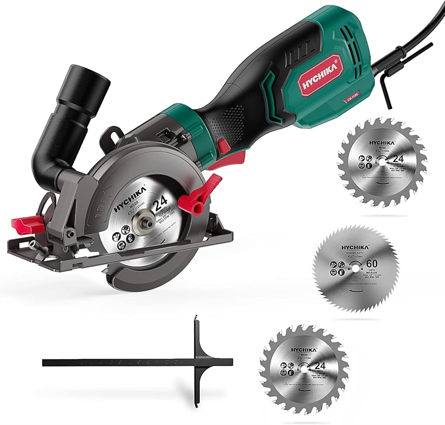 HYCHIKA Power Tool Combo Kit, 18 V Max Cordless Impact Wrench with 1/2 Impact Drivers,6.2A Mini Circular Saw with 3 Blades (4-1/2'),2-Tool Power Tool Set