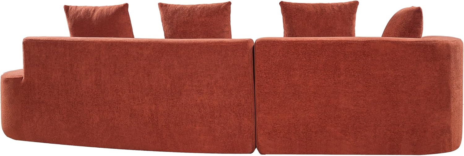 Christopher Knight Home Randa Upholstered Modern Sofa Couch, Boneless Cloud Sofa, Fully Assembled Long Sofa Chaise Lounge, Large Upholstered Couch, Orange