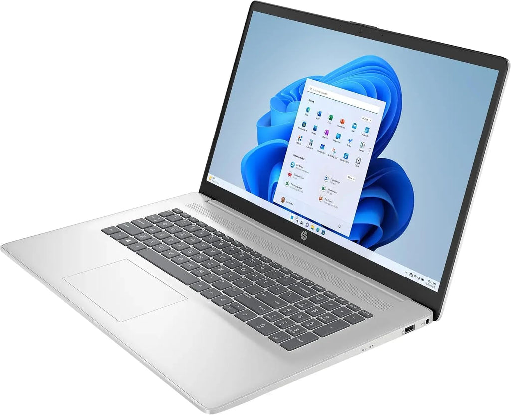 HP 17 Laptop (17.3' FHD Anti-glare, AMD 6-Core Ryzen 5 5500U, 16GB RAM, 512GB SSD, Narrow Bezel) Home & Business, Long Battery Life, Webcam, Wi-Fi, Numpad, Fast Charge, IST Hub, Win 11 Pro, Silver