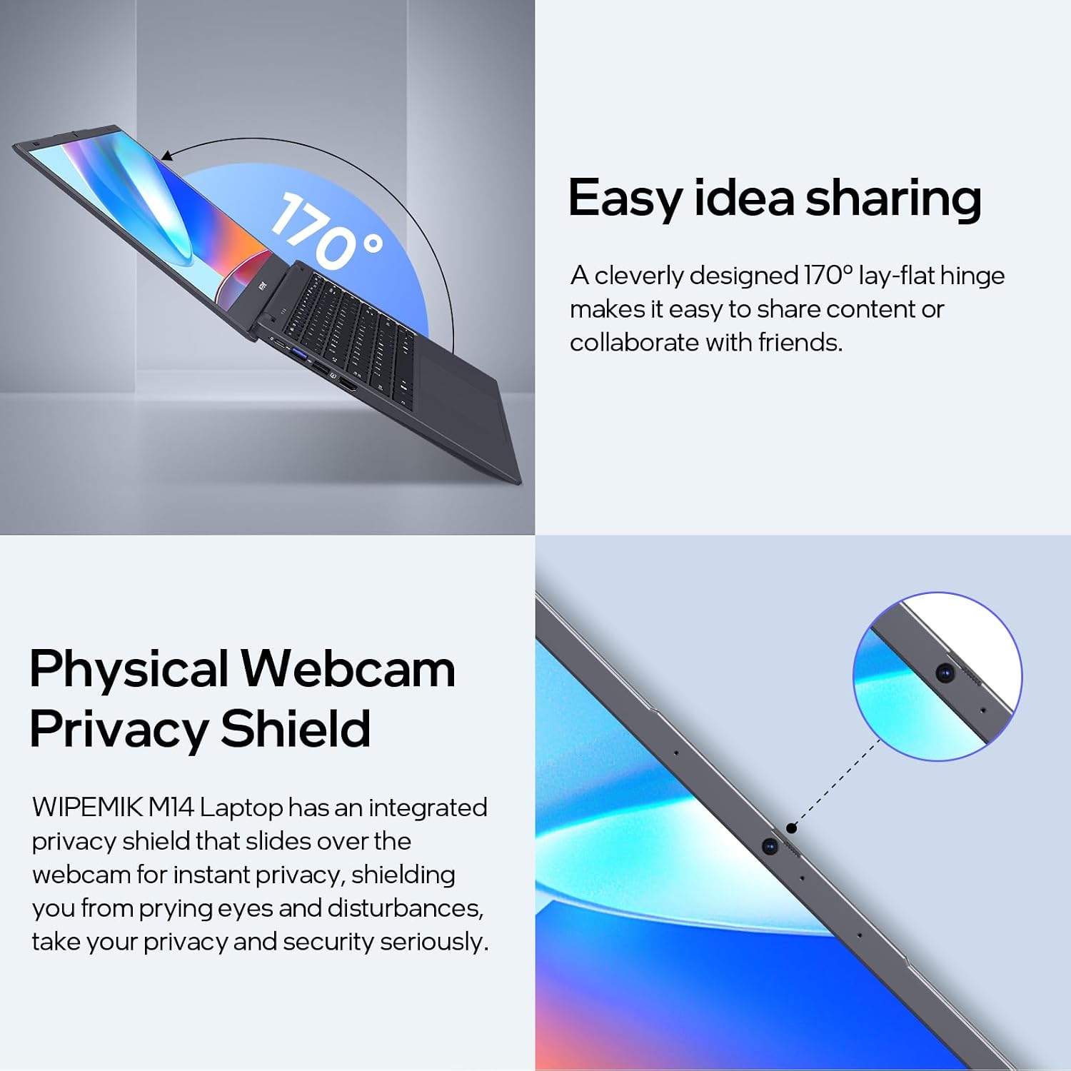 14 Inch Laptop Computer, 8GB RAM Laptop 128GB SSD, Quad-Core N5095 Processor, Win 11 Pro Laptop with HD Display, 2.4G/5G WiFi, Webcam, BT