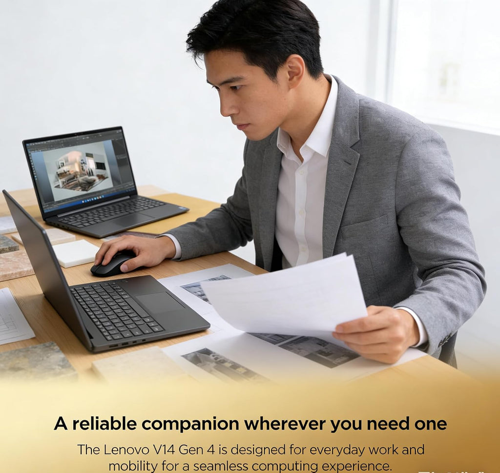 Lenovo V14 G4 Laptop, Intel 10-Core i7-13620H Processor, 14 inch FHD Display, 8GB RAM, 256GB SSD, Thin & Portable, Reliable Performance for Business/Students/Tourists, Windows 11 Home, LE Bundle