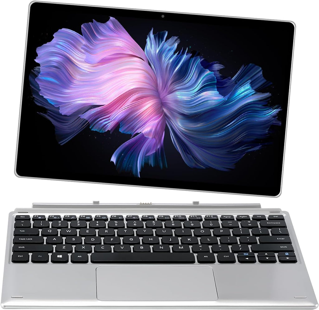 VGKE 2-in-1 Touch Screen Laptop, 12.3' 3K IPS Tablet PC with Magnetic Keyboard, Celeron J4125, Up to 2.7Ghz, 8GB RAM, 256GB SSD, USB Type-C, Webcam, Silver