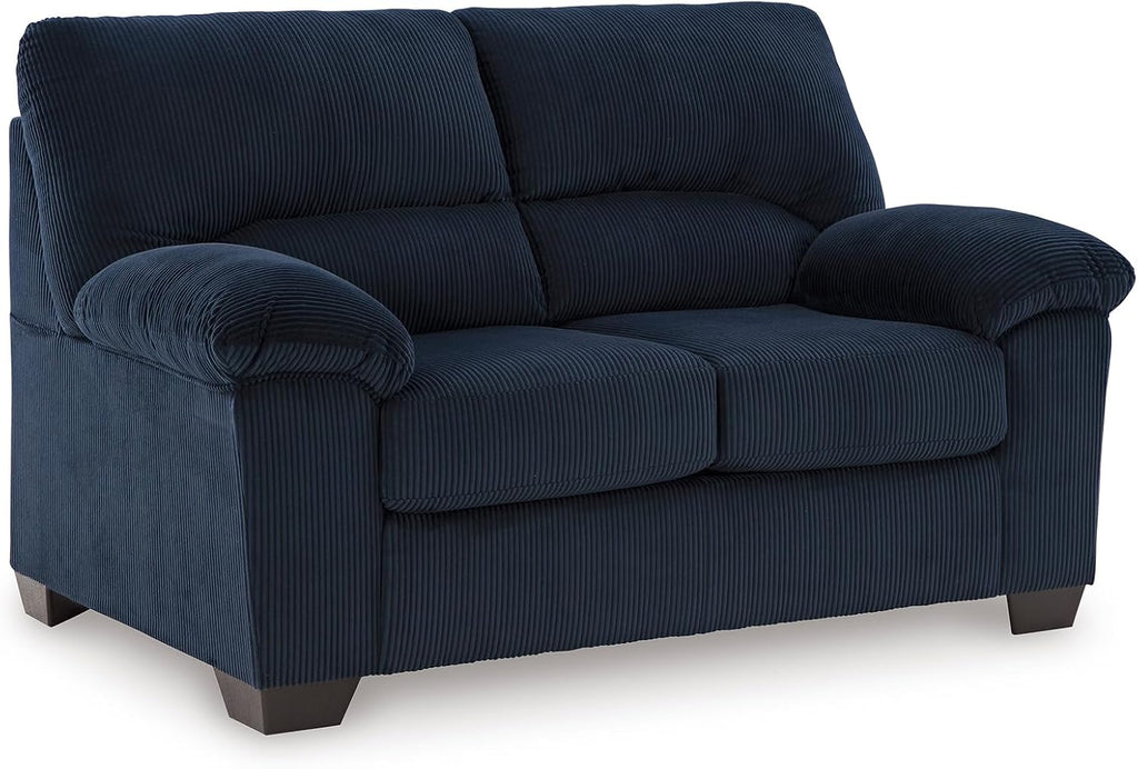 Signature Design by Ashley SimpleJoy Contemporary Loveseat for Living Room, Blue