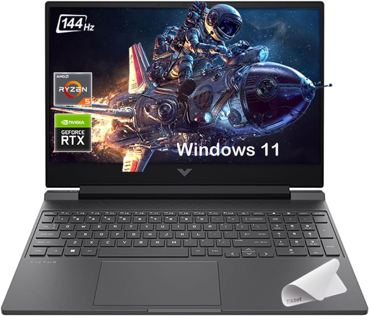 HP Victus Gaming Laptop, 15.6-inch FHD IPS 144Hz, AMD Ryzen 5-8645HS, NVIDIA GeForce RTX 4050, Wi-Fi 6, Backlit KB, Win11 Home, w/Mouse Pad (32GB RAM |2TB PCIe SSD)