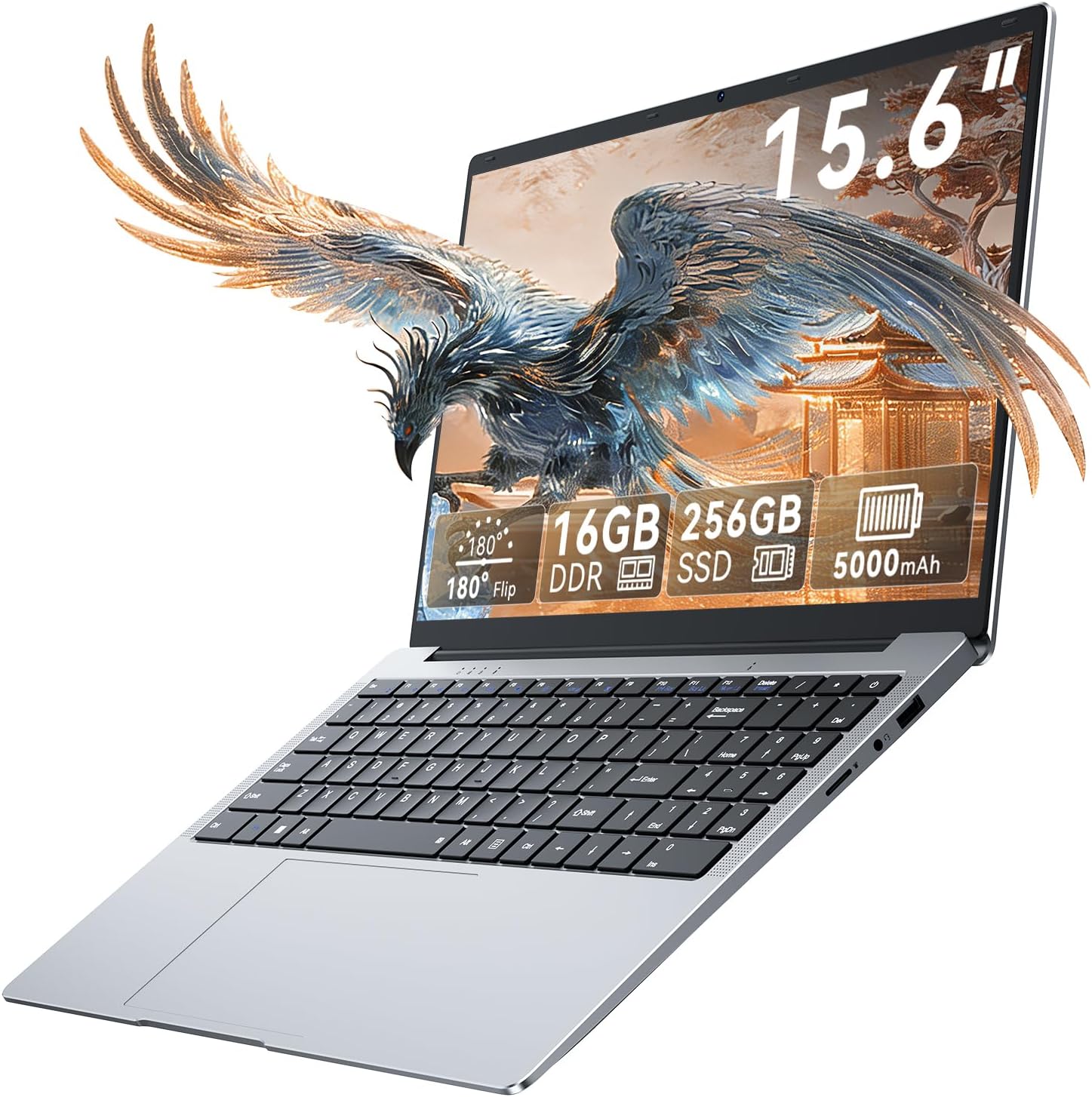 15.6' FHD Laptop Computer, Win 11 Laptop with Dual-Core 4425Y, 16GB RAM 256GB SSD,Lightweight Portable Notebook for Student Online Learning, Home Office, Light Business & Entertainment