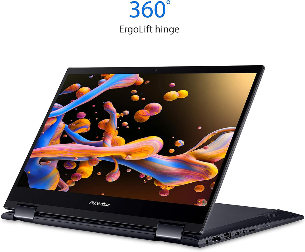 ASUS VivoBook Flip 14 Thin and Light 2-in-1 Laptop, 14' FHD Touch Display, AMD Ryzen 5 5500U, 8GB RAM, 512GB SSD, Stylus, Fingerprint Reader, Windows 10 Home, Bespoke Black, TM420UA-DS52T