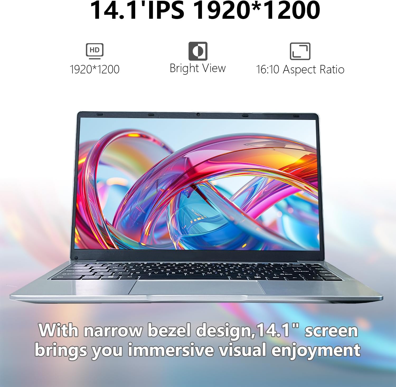 14.1 inch Laptop Computer, Quad Core Laptop Notebook Windows 11 Traditional Laptop with 4GB DDR4 256GB SSD 2.4/5G WiFi BT4.0 HDMI USB 3.0, Large Capacity Battery