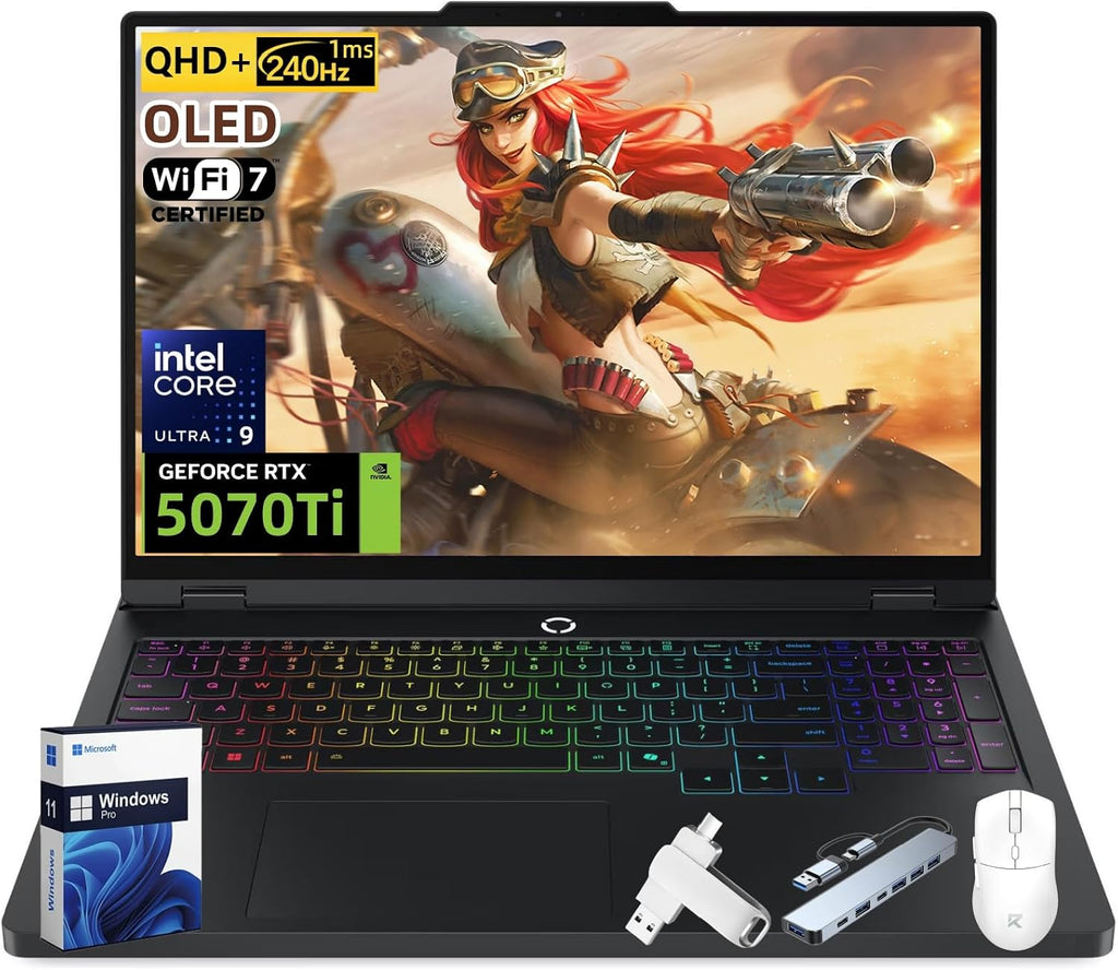 Lenovo Legion Pro 5i Gaming Laptop 2025 New, NVIDIA RTX 5070Ti 12GB GDRR7, 16' 2.5K 240Hz 1ms OLED Display, Intel Ultra 9 275HX, 32 GB DDR5 5600MT/s, 1 TB SSD, Wi-Fi 7, Windows 11 Pro, Accessories