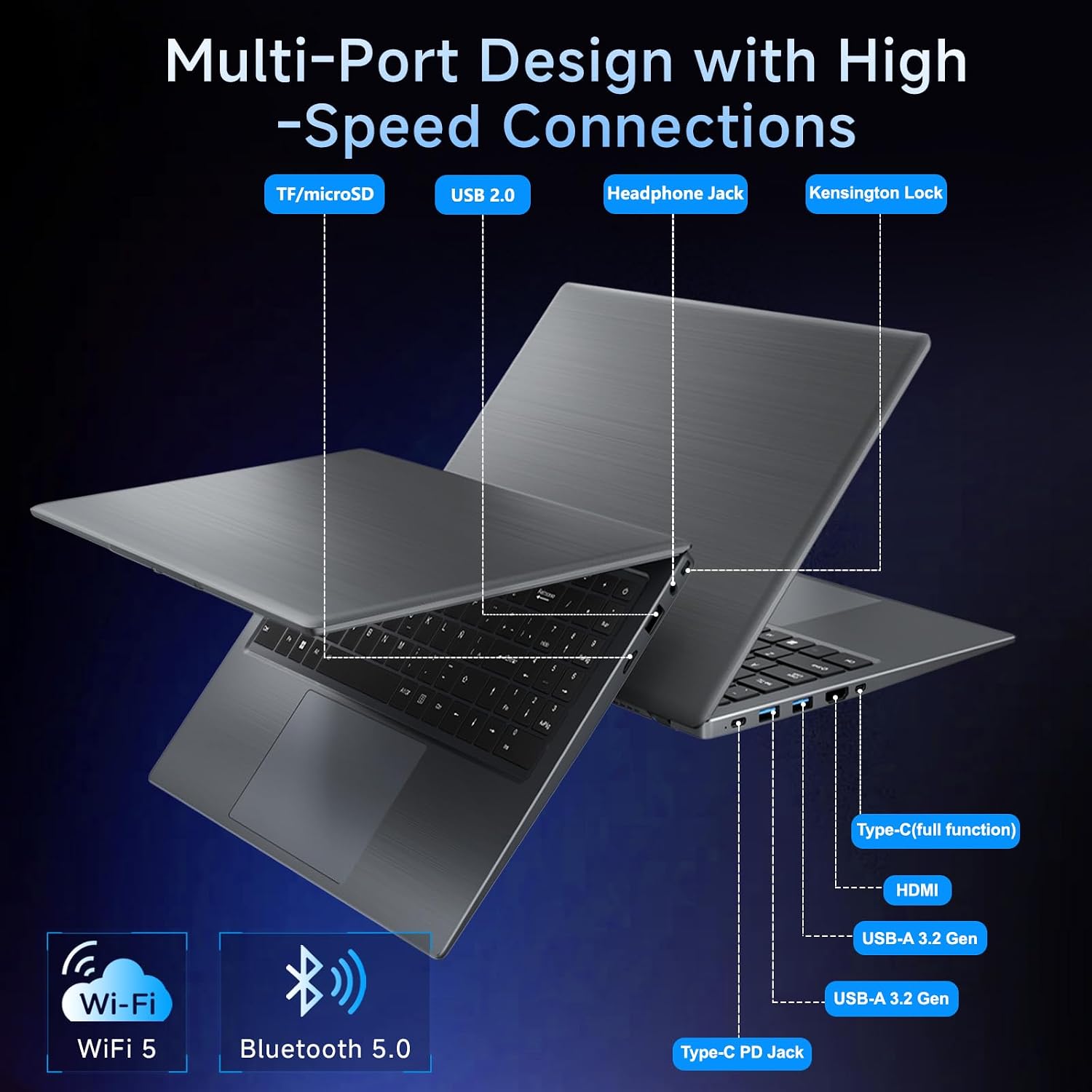 15.6 Inch Laptop 16GB RAM 512GB SSD, Gold Pentium Processor (Up to 3.4GHz), Expandable to 1TB, IPS FHD Display, 38WH, USB3.2, Type-C, HDMI, WiFi 5, Win11 Laptop, Notebook Laptops