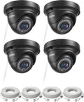 ZOSI 4 Pack 5MP 3K Add-on Security Dome POE Camera with Cable, 2880 x 1620 Indoor Outdoor IP Camera, 80ft Night Vision, 3.6mm Lens, 95°View Angle, IP66 Weatherproof (Only Work with ZOSI PoE NVR)