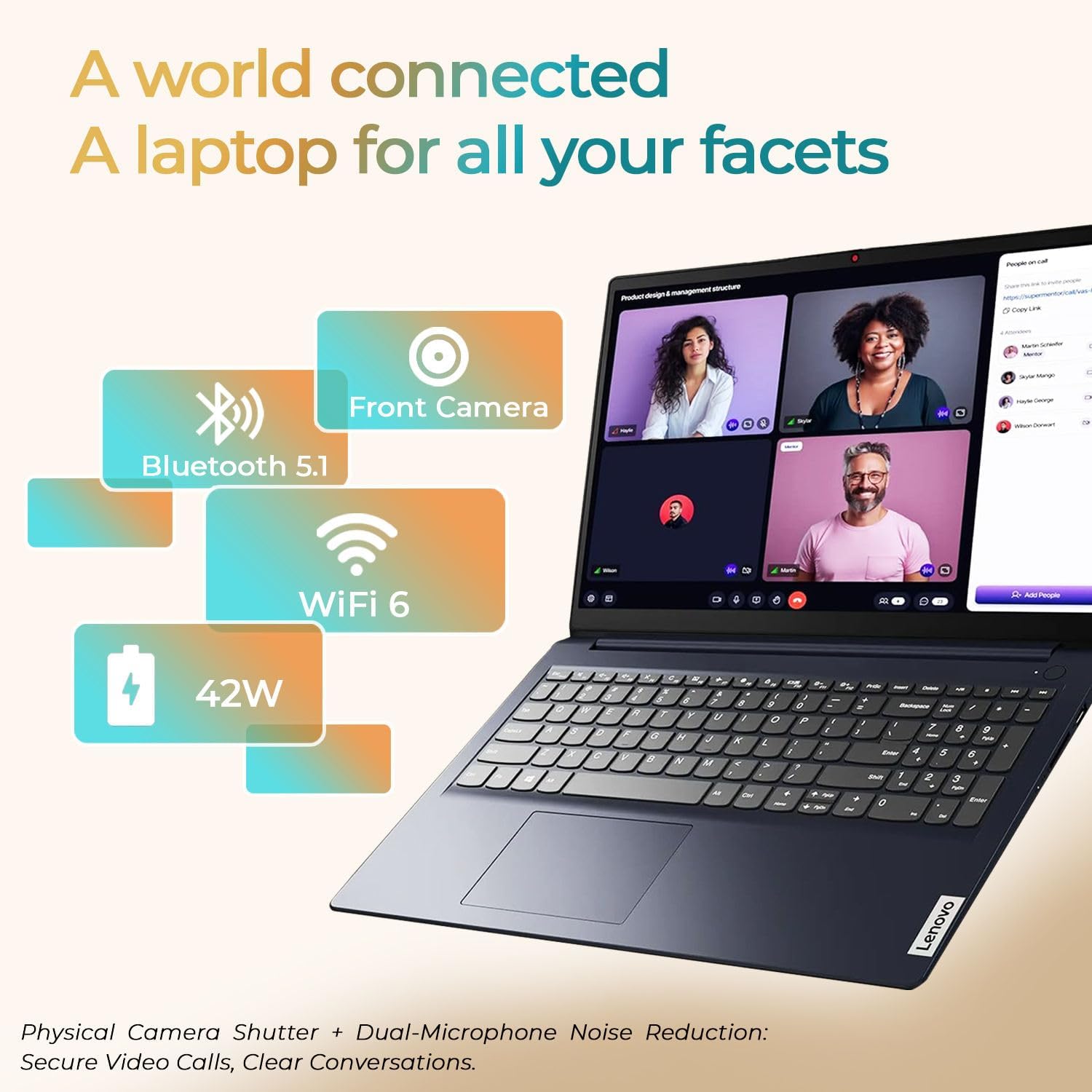 Lenovo IdeaPad 1i 15.6' FHD Touchscreen Laptop, Intel i5-1335U, 12GB RAM, 512GB SSD, FHD Touch, Fast WiFi 6, Windows 11, Slim & Portable, Student & Business Laptop, Blue, WOWPC Recovery USB Included