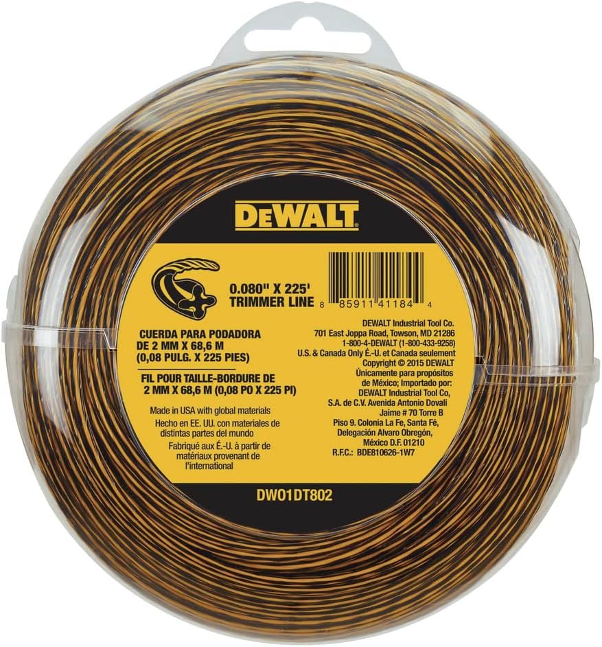 DEWALT FLEXVOLT 60V MAX* String Trimmer, Two Speed, 15-Inch, 3-Ah Battery & Extra Trimmer Line, 225-foot by 0.080-Inch (DCST970X1 & DWO1DT802) Yellow