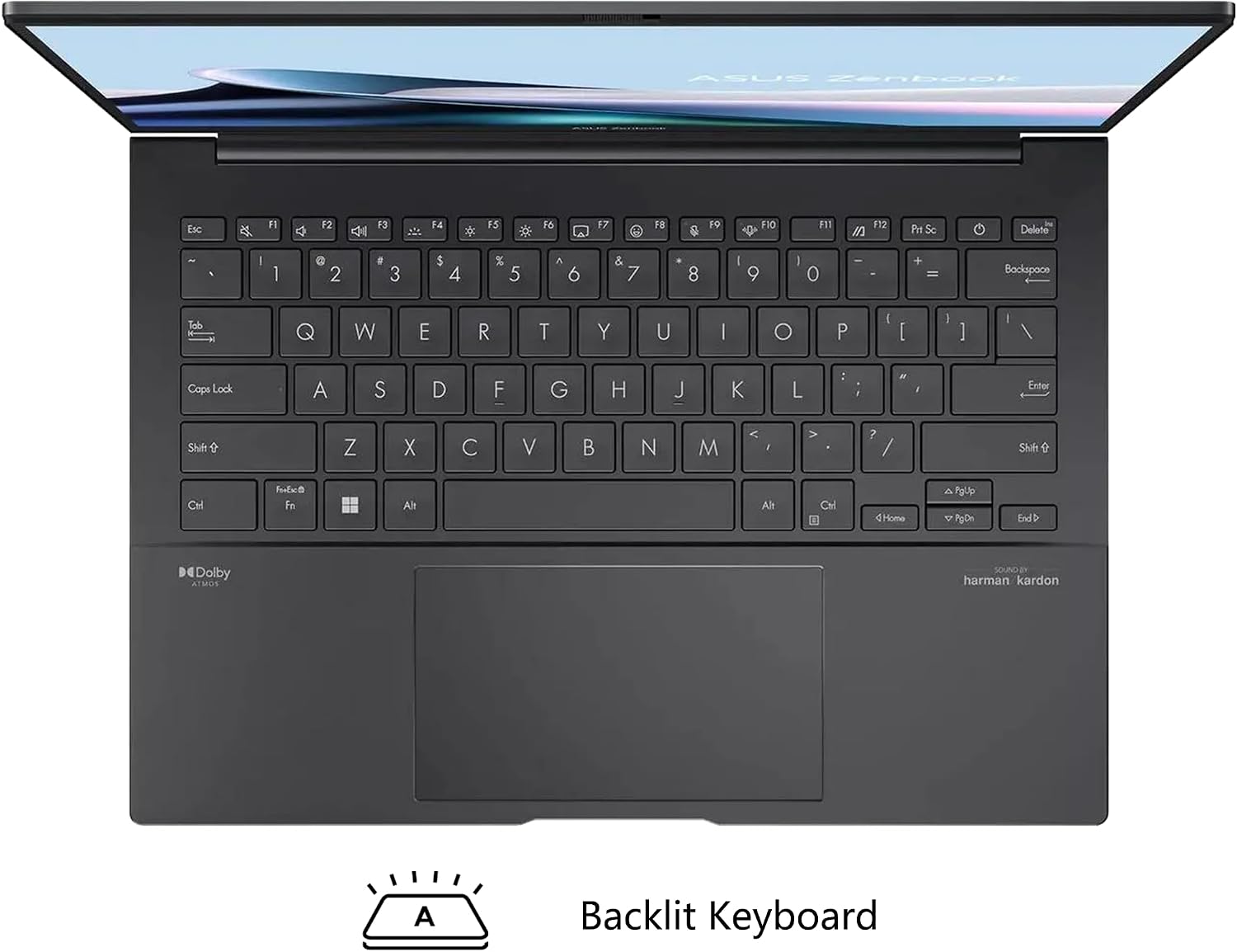 ASUS Zenbook 14 OLED Laptop | 14' WUXGA Lumina OLED Touch (100% DCI-P3, 500nits HDR) | Intel 16-core Ultra 7 255H (Up to 13 Tops) | 16GB DDR5 2TB SSD | Backlit Fingerprint Win11Pro w/DLCA Accessory
