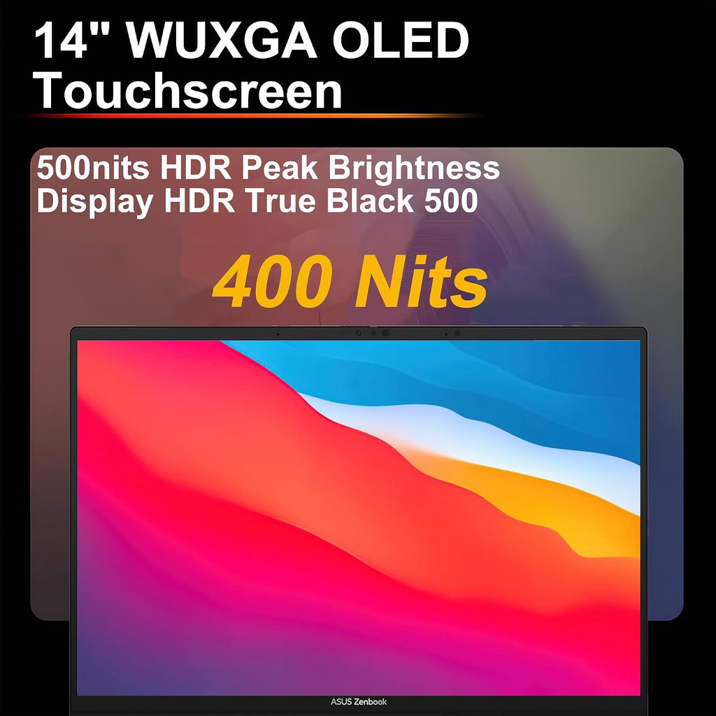 ASUS Zenbook 14 Laptop 14' WUXGA OLED Touch (100% DCI-P3, 500nits HDR) Intel 16-core Ultra 9 285H (GPU Up to 77 Tops) 32GB DDR5 1TB SSD for Designer Business Professional Win11 ICP Hub