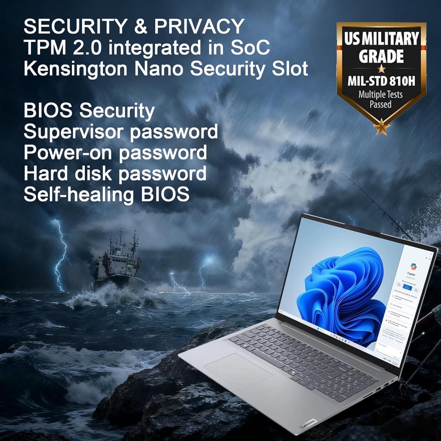 Lenovo ThinkBook 16 Gen 7 Business Laptop (16' FHD+ Anti-Glare, AMD Ryzen 5 7533HS (> i7-1255U), 32GB DDR5 RAM, 1TB SSD), Fingerprint Reader, Webcam, Ethernet, Wi-Fi 6, Win 11 Pro w/ Copilot, Grey