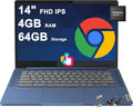 Lenovo IdeaPad Slim 3 Chromebook Laptop 14' FHD Touch (100% sRGB) MediaTek 8-core Kompanio 520 4GB RAM 64GB Storage Privacy Camera Type-C 13.5-hr Battery Life ICP Accessory
