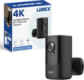 Lorex 4K Battery-Operated Wi-Fi Spotlight Camera | Black | 2-Way Talk | Color Night Vision | Person & Vehicle Detection | Siren | MicroSD Not Included | Cloud-Enabled | IP65 Weatherproof