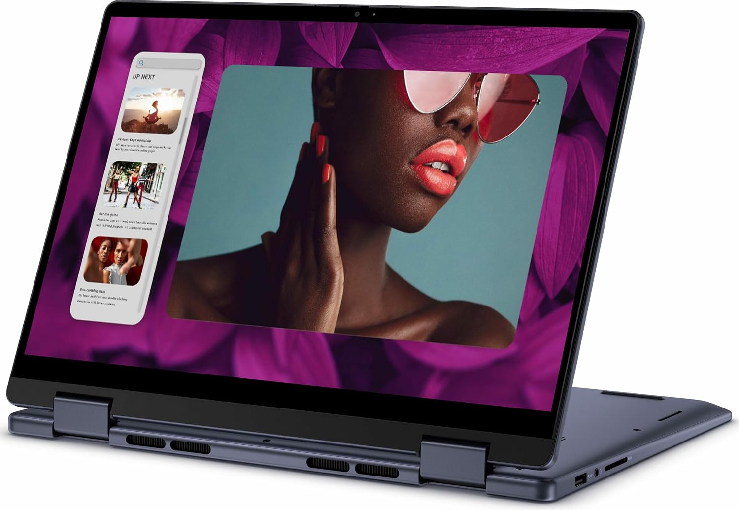 Dell Inspiron 14 2-in-1 Touchscreen Laptop (14' FHD+ IPS, 32GB DDR5 RAM, 1TB SSD, AMD Ryzen 5 8640HS (> intel i7-1255U)) Inspiron 7445 for Business, Students, Backlit, FP, FHD Webcam, Win 11 Pro