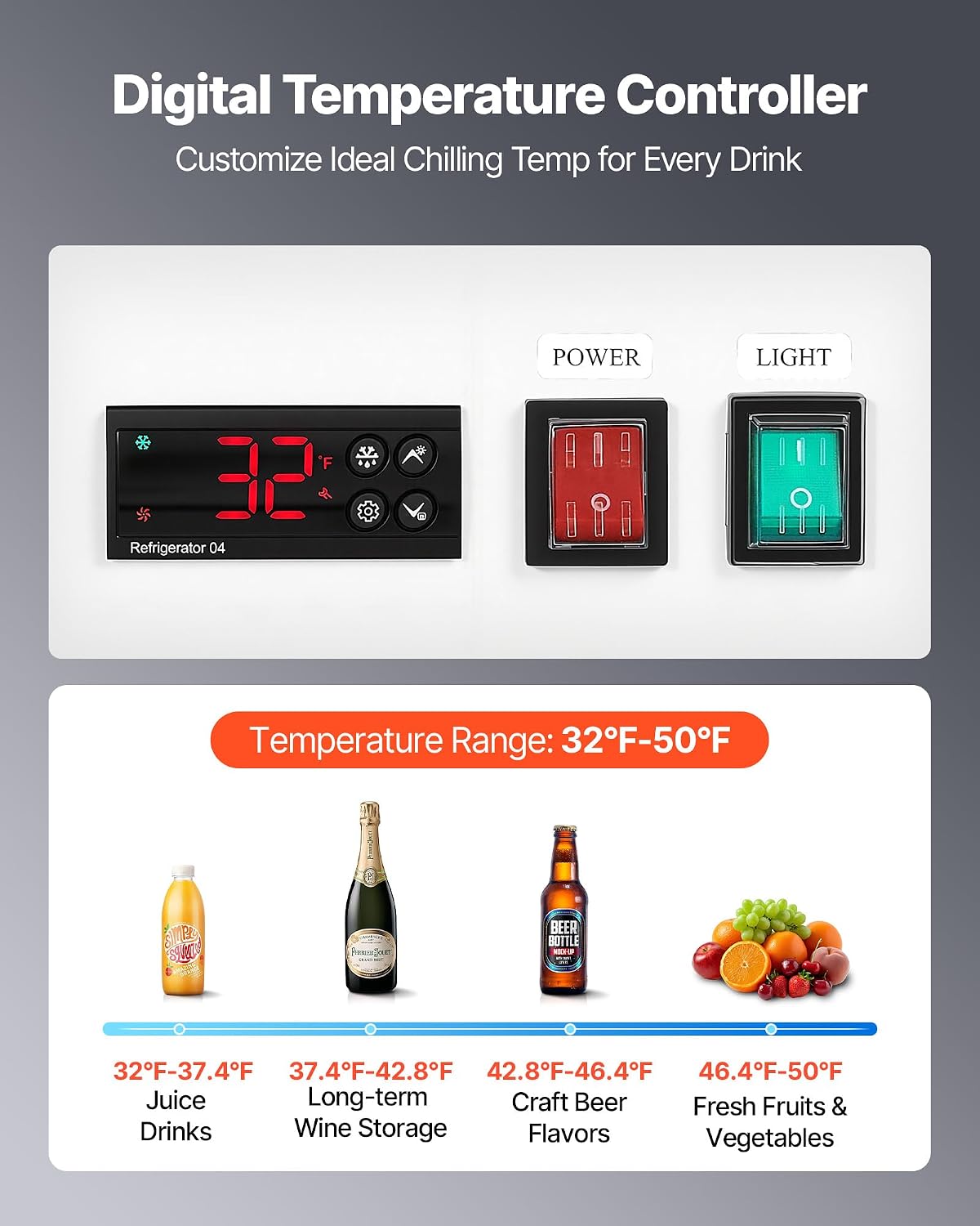 VEVOR Commercial Merchandiser Refrigerator, 35.3 Cu.Ft / 1000L Upright Beverage Cooler, 2 Glass Door Display Refrigerator with Customizable Lightbox, 8 Adjustable Shelves, Soft LED Lighting & Casters