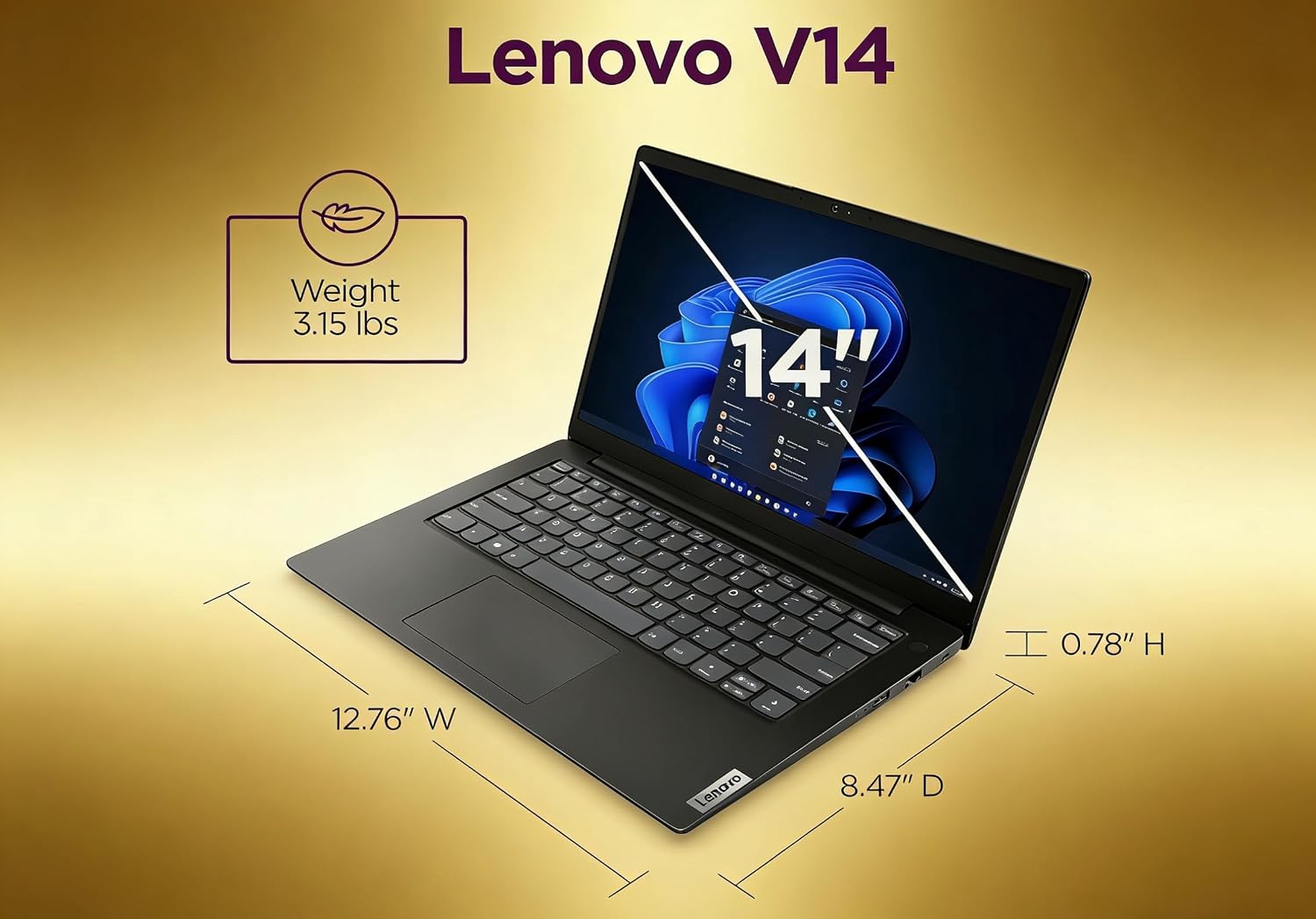 Lenovo V14 G4 Laptop, Intel 10-Core i7-13620H Processor, 14 inch FHD Display, 8GB RAM, 256GB SSD, Thin & Portable, Reliable Performance for Business/Students/Tourists, Windows 11 Home, LE Bundle