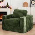MAXYOYO Giant Bean Bag Chair for Adults, Upholstered Floor Sofa with Pillows and Armrests, Large Bean Bag Sofa Plush Chair Bean Bag Couch for Bedroom Living Room, Green