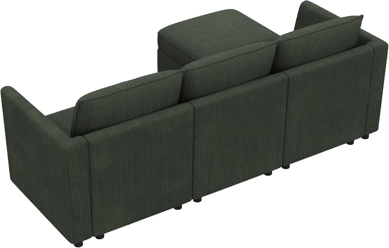 HONBAY Modular Sectional Sofa with Storage L Shaped Sectional Sofa, Convertible Couches for Living Room - Green
