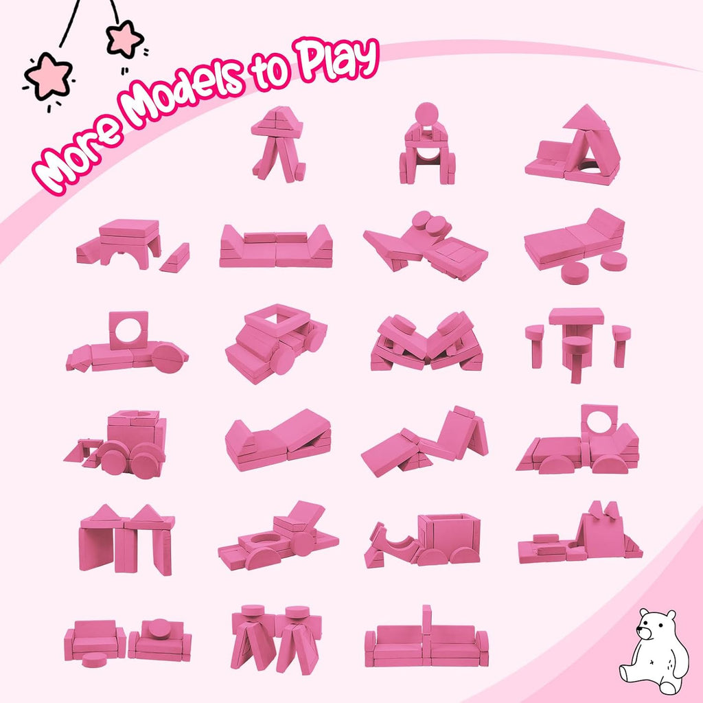 Edbuosy 22Pcs Modular Kids Play Couch - Kids Couch for Playroom Bedroom Living Rooms Toddler Sofa for Inspiring Child Creativity，Children Convertible Foam Sofa