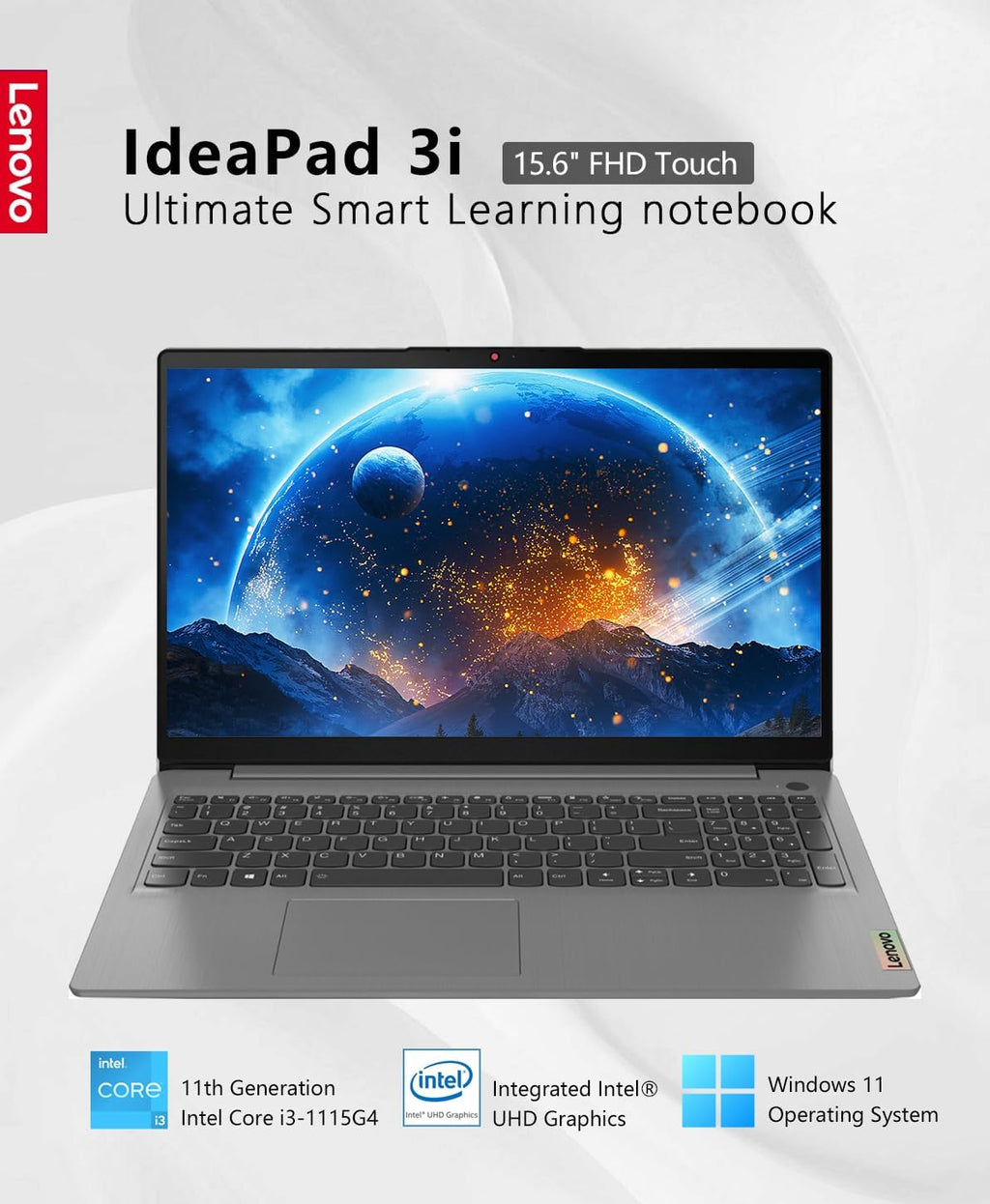Lenovo 2023 Ideapad 3i Laptop, 15.6' FHD Touchscreen, 16GB DDR4 RAM, 11th Gen Intel Core i3-1115G4 Processor, 1TB SSD, HDMI, Webcam, Wi-Fi6, Bluetooth, Win11, Arctic Grey, W/GaLiMu
