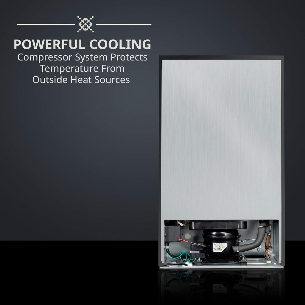 Ivation 43 Bottle Dual Zone Wine Cooler Refrigerator w/Lock | Large Freestanding Wine Cellar For Red, White, Champagne & Sparkling Wine | 41f-64f Digital Temperature Control Fridge Stainless Steel