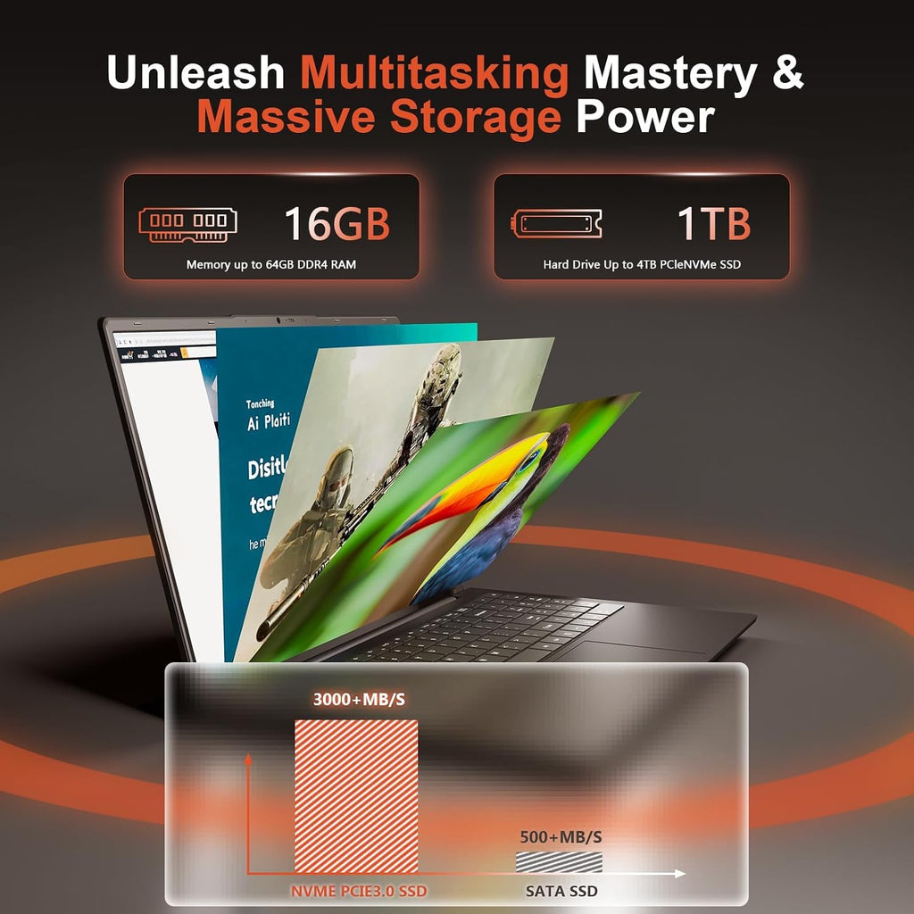 15.6 Inch Gaming Laptop - AMD Ryzen 7 5825U Processor (8C/16T,2.0-4.5GHz),AMD Radeon Graphics,16GB DDR4 RAM 1TB NVMe SSD Laptop Computer with Backlit KB,Fingerprint Reader,Webcam Switch (16GB | 1TB)