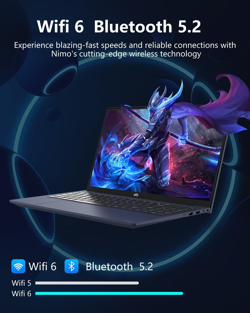 NIMO 15.6' IPS FHD-Laptop, Intel Pentium Quad Core N100 16GB RAM 1TB SSD (Beat i3-1115G4, Up to 3.4GHz) Computer with Backlit Keyboard Fingerprint Type-C WiFi 6 BT5.2, for Student and Home