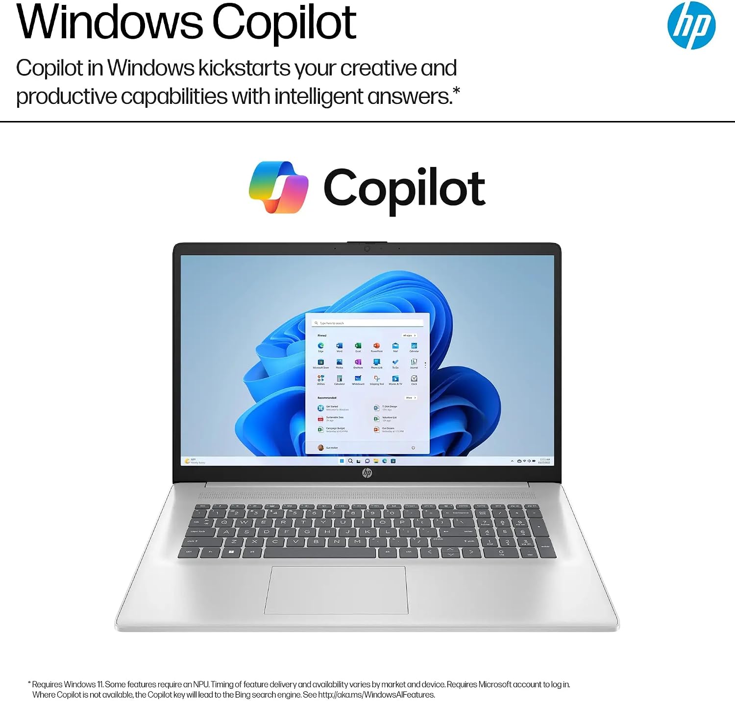 HP 17 Laptop (17.3' FHD Anti-glare, AMD 6-Core Ryzen 5 5500U, 16GB RAM, 512GB SSD, Narrow Bezel) Home & Business, Long Battery Life, Webcam, Wi-Fi, Numpad, Fast Charge, IST Hub, Win 11 Pro, Silver