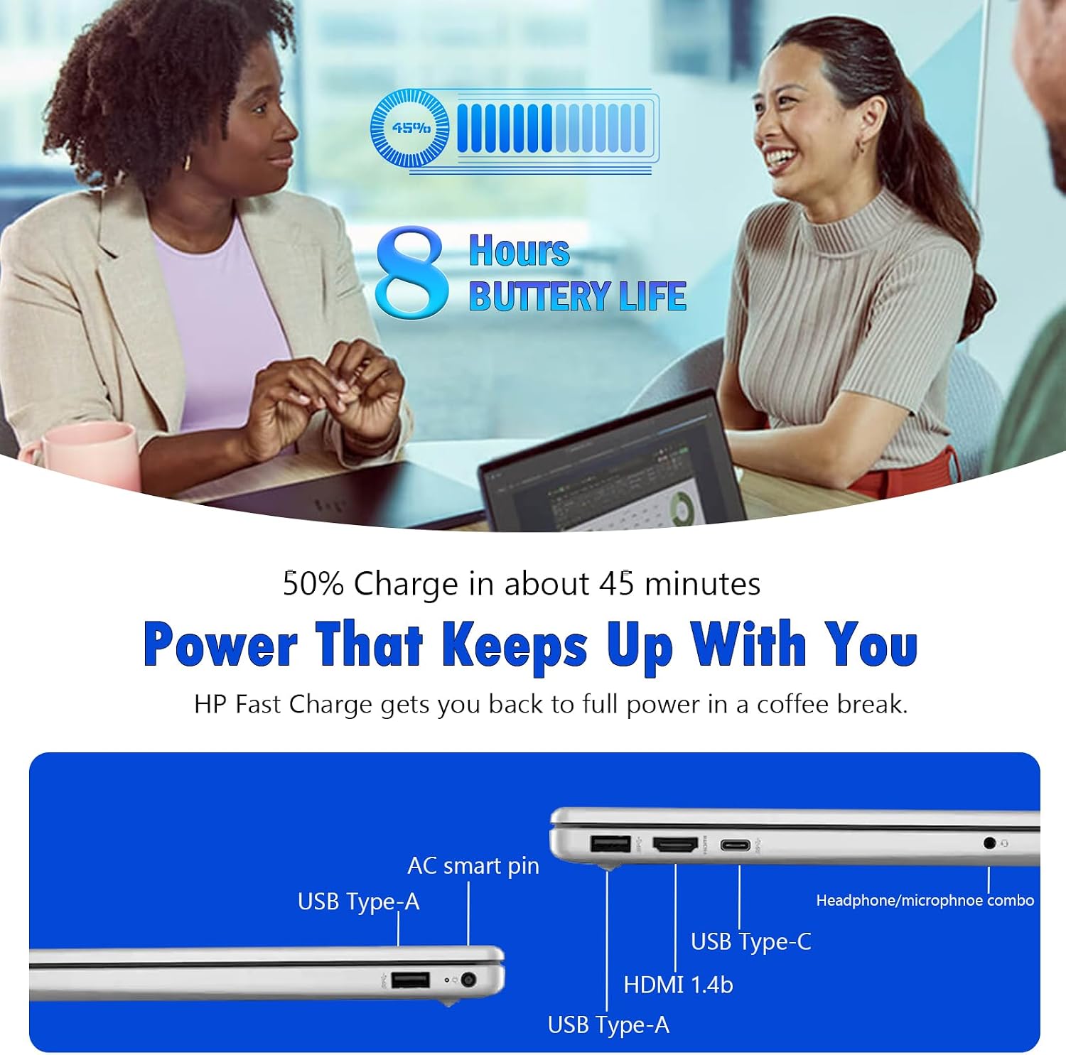 HP 15.6 Laptop Computer 2026, 16GB RAM, 512GB SSD, 15.6'' Touchscreen Anti-Glare Display, Windows 11 Pro, AI Copilot, Intel 13th Gen Core i3(Up to 4.5GHz), w/Patented Accessory