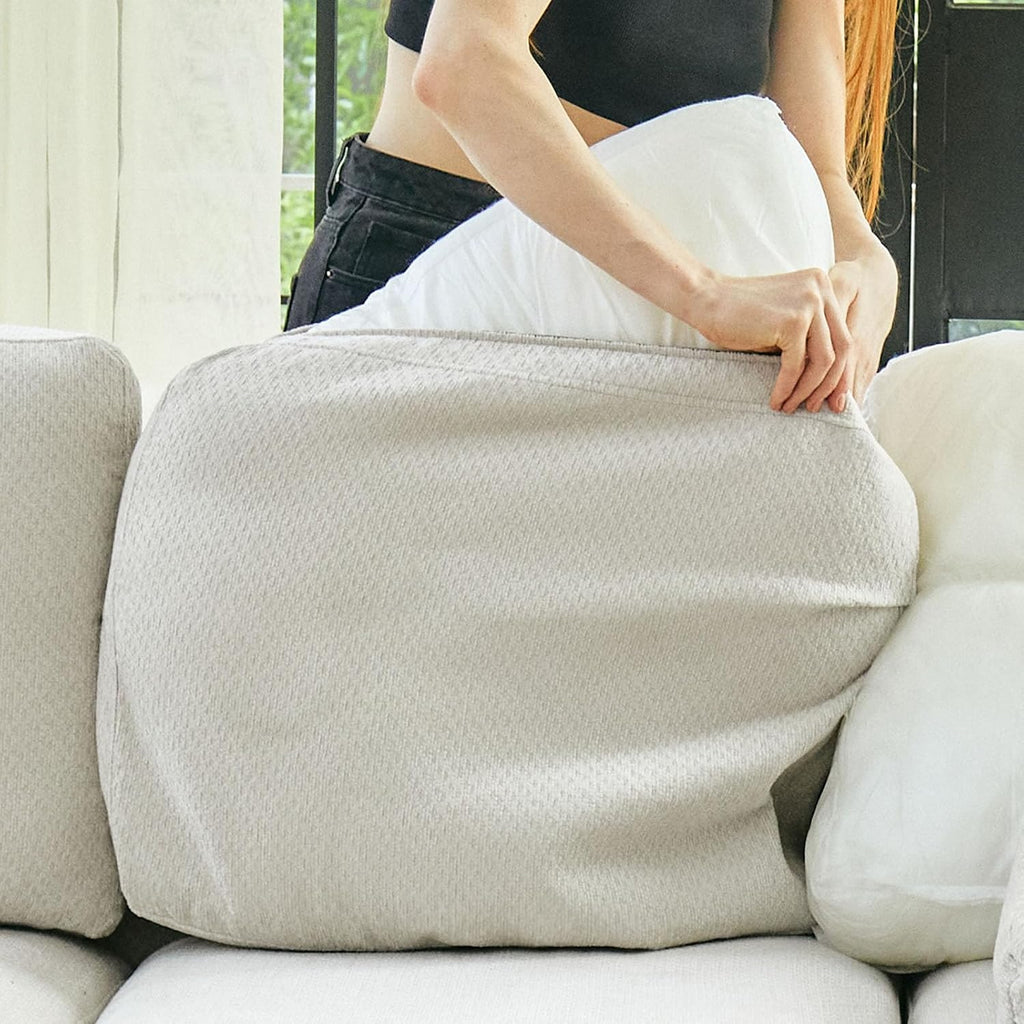 Belffin Sleeper Sofa Modular Sectional Pull Out Couch Bed U Shaped Sofa Couch for Living Room with Storage Chaise. White