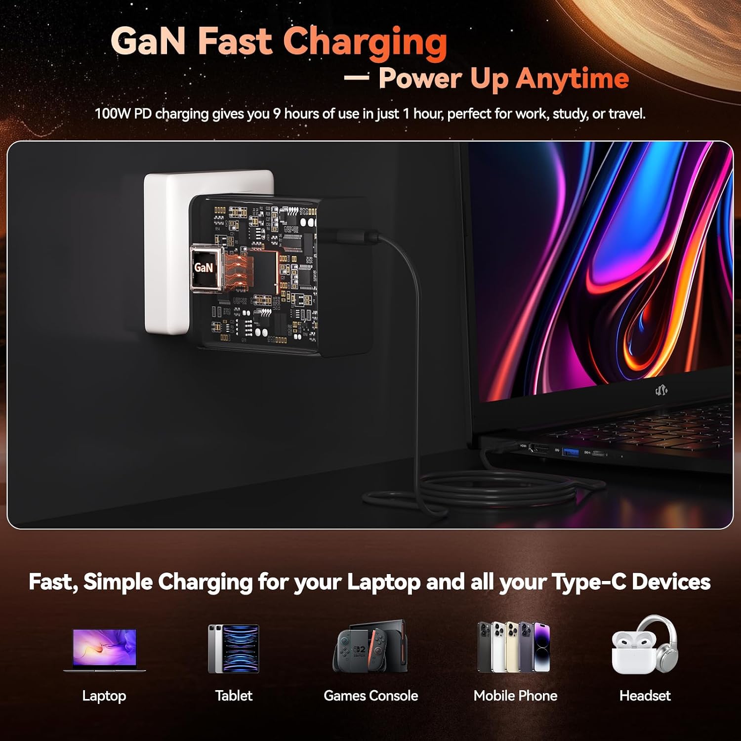 NIMO 17.3' FHD-Gaming-Laptop, AMD R7 7735HS (8C/16T, Beats i7-12650H) 16GB DDR5 RAM 1TB SSD Business-Computer with Radeon 680M, 100W Type-C, Wi-Fi 6E, 58Wh Battery, Fingerprint, Backlit Keyboard
