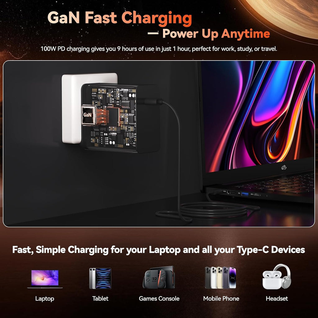 NIMO 17.3' Full HD Gaming Laptop, AMD Ryzen 7 7735HS, 16GB DDR5 RAM 1TB SSD, Radeon 680M Graphics, Wi-Fi 6E, Bluetooth 5.2,100W Type-C, Backlit Keyboard, Fingerprint Recognition