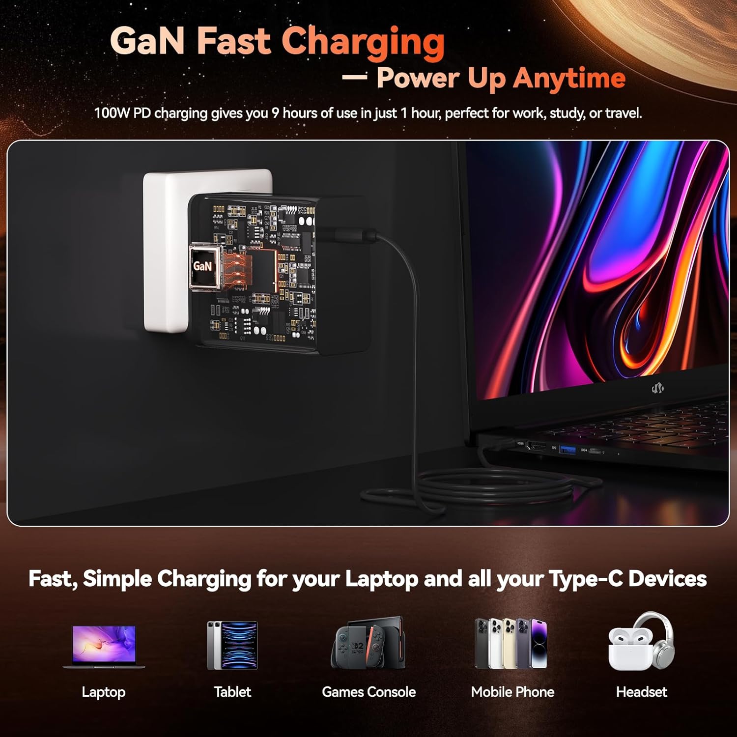 NIMO 2026 Laptop, 8 Cores AMD R7 7735HS 32GB DDR5 RAM 1TB SSD (Up to 4.75GHz, Beat i7-12650H) Gaming Laptop with Radeon 680M GPU, 17.3' IPS FHD Large Screen, 180° Open Angle, Webcam, Type-C, Wi-Fi 6E