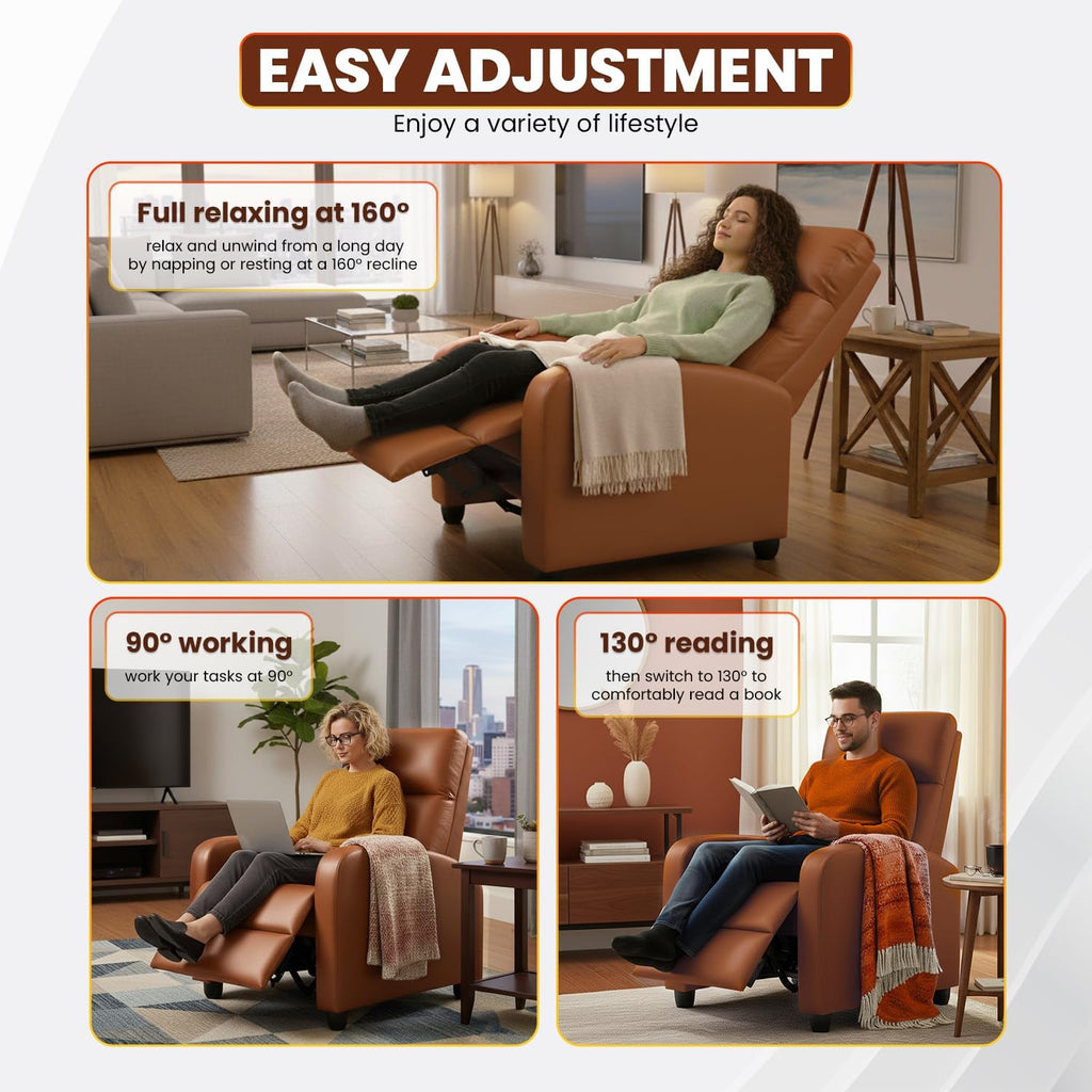 Recliner Chair for Living Room Home Theater Seating Single Reclining Sofa Lounge with Padded Seat Backrest