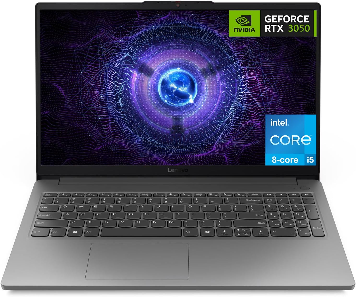 Lenovo LOQ Essential Gaming Laptop, 15.6' FHD 144Hz Display, 8-core Intel Core i5-12450HX, GeForce RTX 3050, 32GB DDR5, 512GB SSD, Wi-Fi 6, RJ-45, USB-C, HDMI, Card Reader, Non-Backlit, Win 11 Home