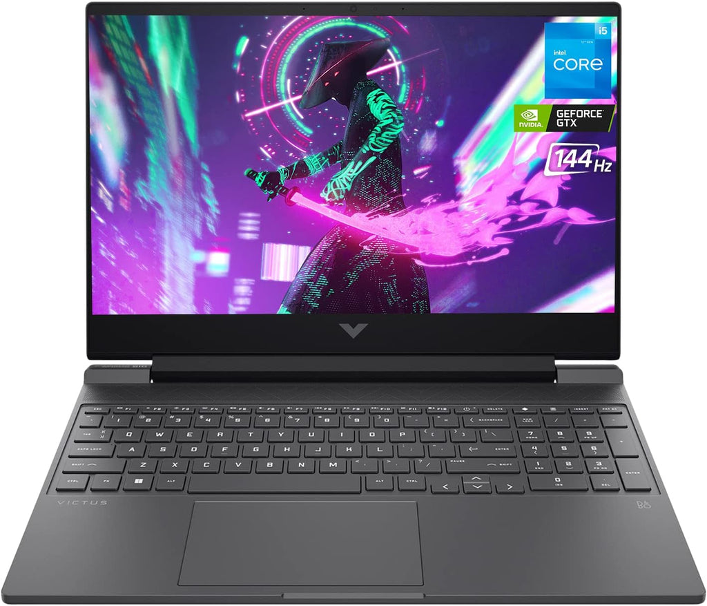 HP Victus Gaming Laptop, 15.6' FHD 144 Hz Display, 12th Gen Intel Core i5-12450H, GeForce GTX 1650 Graphics, 16GB RAM, 1TB SSD, RJ45, HDMI, SD Card Reader, Wi-Fi 6, Backlit KB, Windows 11 Home