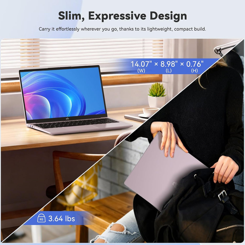 NIMO 15.6' FHD IPS Portable Laptop, Intel Core i3-1215U (Up to 4.4GHz, Beat R5 7520U), 8GB RAM 128GB SSD Work Computer, Backlit KB, Fingerprint, WiFi 6, 65W Type-C Fast Charge, 180° View, for Campus