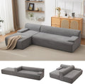 Garvee 108'' Modular Sectional Sofa, Left Facing Chaise L-Shaped Boneless Couch, Ultra Deep Seat Modern Sectional Sofa for Living Room, 5mm Wale Corduroy Fabric, Gary