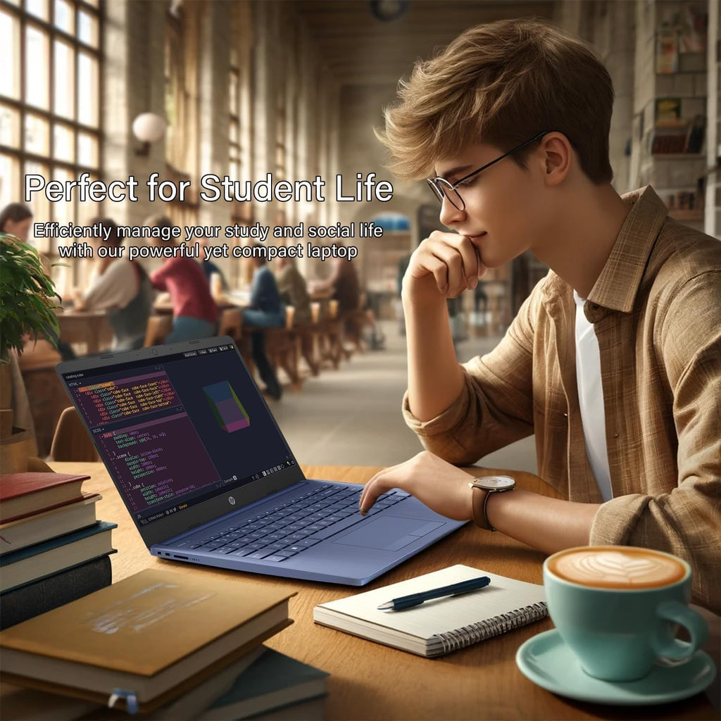 HP 14 Inch Laptop | Touchscreen | Ryzen 7 5700U, AMD 8-Core Processor | 32GB DDR4 RAM, 1TB SSD | Windows 11 | Blue | Micro-Edge | Light and Thin | True Vision 720p HD Cam | McAfee Protection