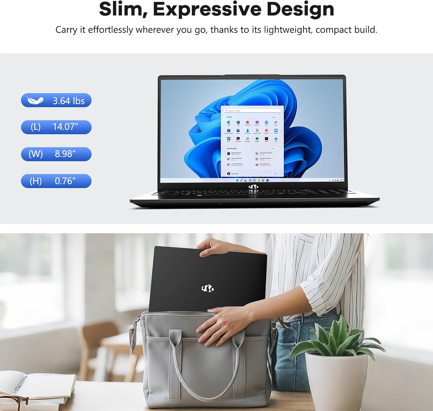 NIMO 15.6 Inch Laptop, i5-12450H 8-Core H-Series Processor (Beats i7-11800H), 16GB RAM 512GB SSD, Backlit Keyboard, Fingerprint Reader, 100W USB-C Fast Charging, WiFi 6, FHD IPS Display