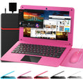 G-Anica Laptop Computer(10.1 inch), Quad Core Powered by Android 12.0, Netbook Computer with WiFi, Webcam and Bluetooth, Mini Laptop with Bag, Mouse, and Mouse Pad for Kids and Adults（Red）