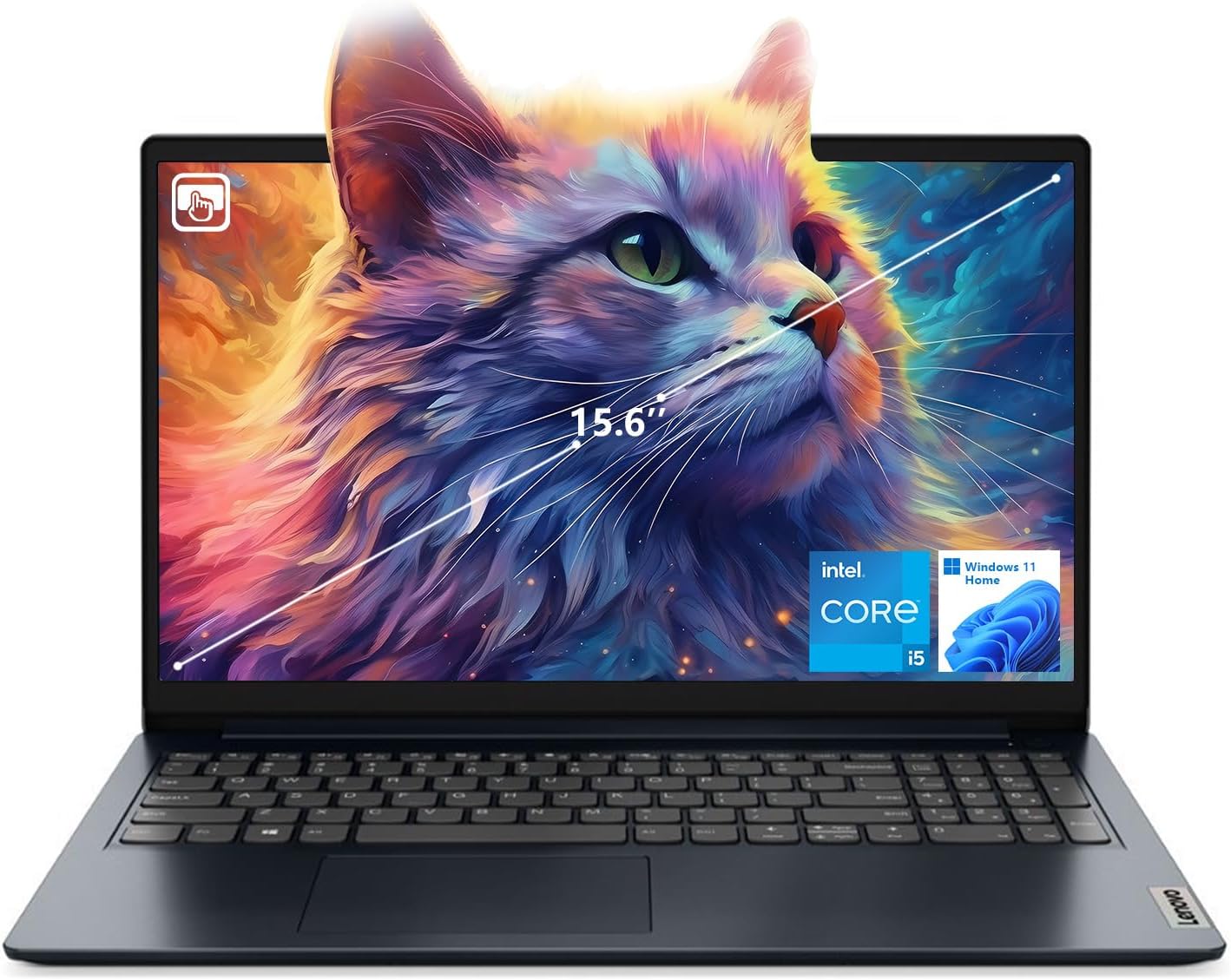 Lenovo IdeaPad 1i Laptop, 15.6' FHD Touchscreen, Intel Core i5-1235U Processor, 24GB RAM, 1TB SSD, Webcam, HDMI, Wi-Fi 6, Windows 11 Home, Blue (Renewed)