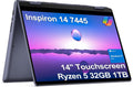 Dell Inspiron 14 2-in-1 Touchscreen Laptop (14' FHD+ IPS, 32GB DDR5 RAM, 1TB SSD, AMD Ryzen 5 8640HS (> intel i7-1255U)) Inspiron 7445 for Business, Students, Backlit, FP, FHD Webcam, Win 11 Pro