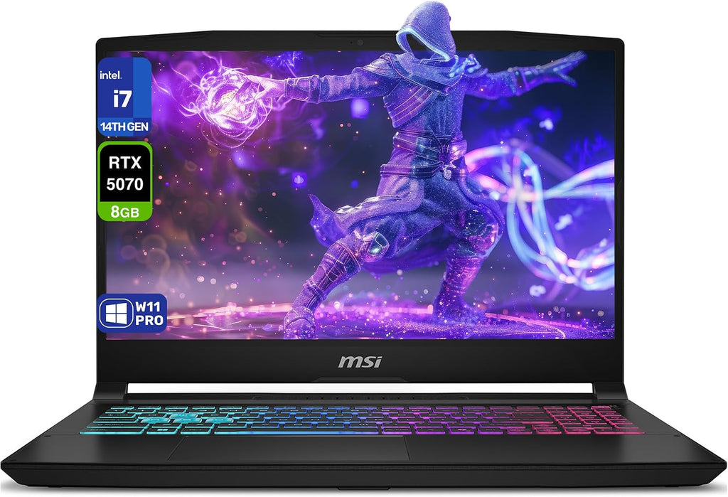 msi Katana 15 HX Gaming Laptop, Intel i7-14650HX, 48 GB DDR5 RAM, 2 TB PCIe SSD, 15.6' QHD (2560x1440) 165Hz Display, Nvidia G-Force RTX 5070, 4-Zone RGB Keyboard, W11 Pro, Black