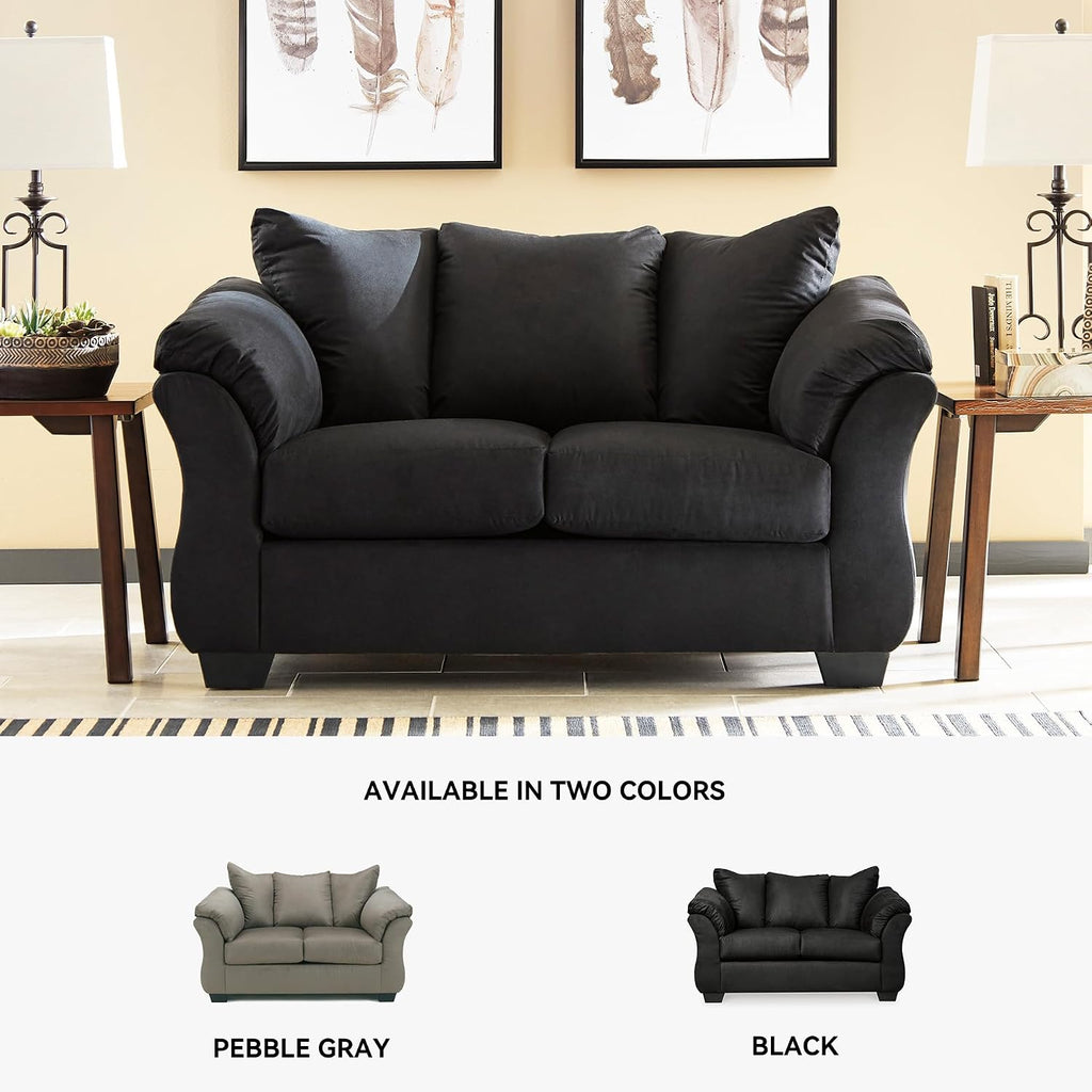 Signature Design by Ashley Darcy Casual Plush Loveseat, Black